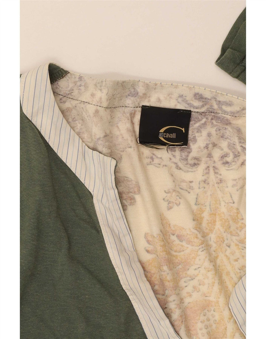 Just Cavalli Womens Top Long Sleeve UK 12 Medium Green Floral