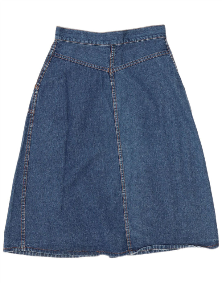 Vintage Womens Maxi Denim A-Line Skirt W28 Medium Blue