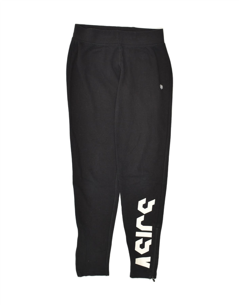 ASICS Womens Graphic Tracksuit Trousers UK 8 Small Black | Vintage Asics | Thrift | Second-Hand Asics | Used Clothing | Messina Hembry 