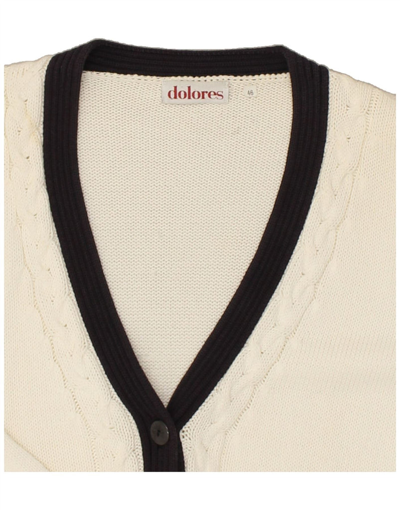 DOLORES Womens Cardigan Sweater IT 46 Large White Cotton | Vintage Dolores | Thrift | Second-Hand Dolores | Used Clothing | Messina Hembry 