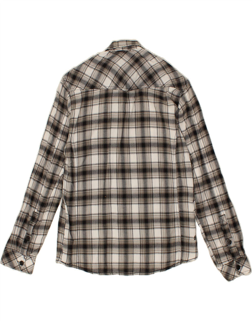 JACK & JONES Mens Flannel Shirt Medium Grey Check Cotton Vintage Jack & Jones and Second-Hand Jack & Jones from Messina Hembry 