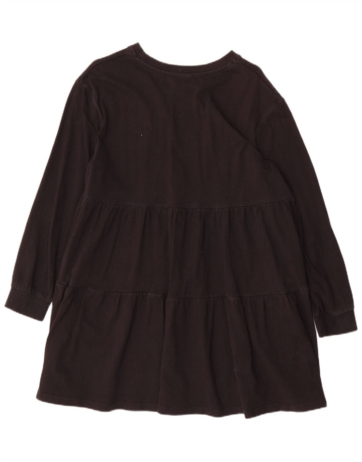 Zara Womens Long Sleeve Tiered Dress UK 14 Medium Black