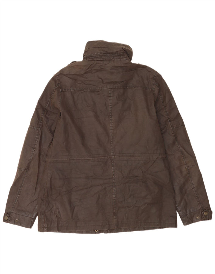 Fat Face Womens Military Waxed Cotton Jacket UK 12 Medium Brown Cotton