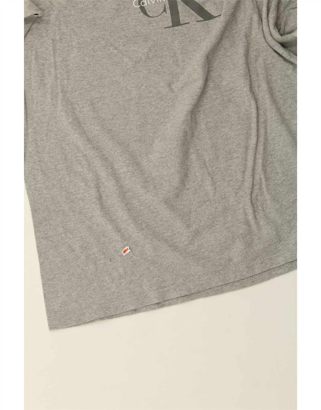 CALVIN KLEIN Mens Graphic T-Shirt Top XL Grey Cotton Vintage Calvin Klein and Second-Hand Calvin Klein from Messina Hembry 
