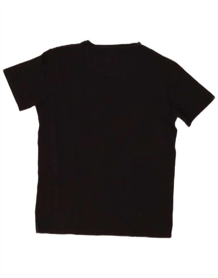 Massimo Dutti Mens Short Sleeve Slim Fit T-Shirt Top Medium Black