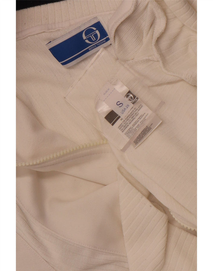 Sergio Tacchini Mens Tracksuit Top Jacket Small White Colourblock Polyester