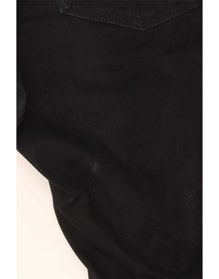 Marks & Spencer Mens Slim Casual Trousers W32 L33 Black Cotton