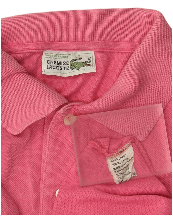 Lacoste Mens Polo Shirt Size 3 Small Pink Cotton