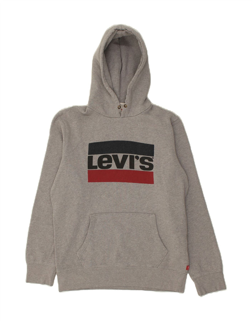 LEVI'S Mens Graphic Hoodie Jumper Medium Grey Cotton Vintage Levi's and Second-Hand Levi's from Messina Hembry 