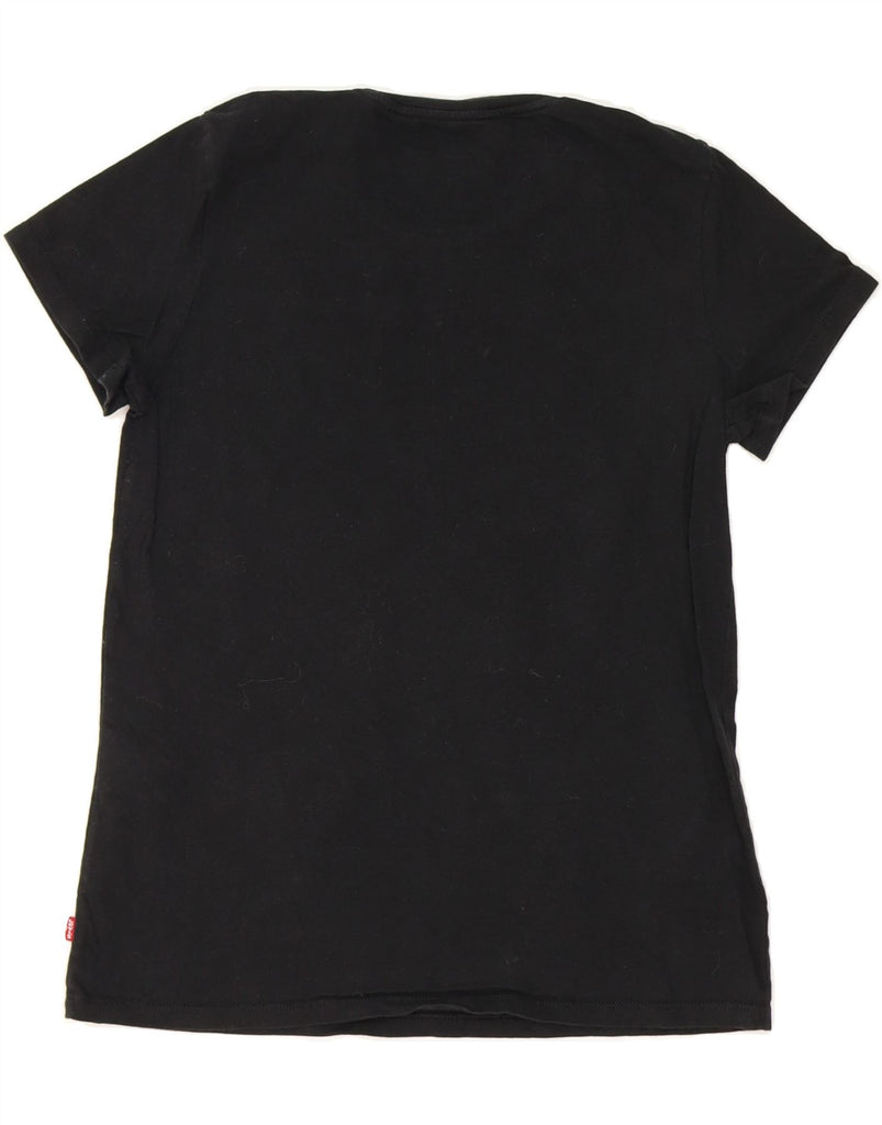 LEVI'S Womens Graphic T-Shirt Top UK 10 Small Black Cotton Vintage Levi's and Second-Hand Levi's from Messina Hembry 