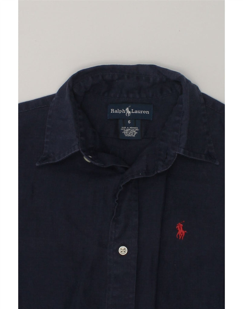 POLO RALPH LAUREN Boys Shirt 5-6 Years Navy Blue Linen | Vintage Polo Ralph Lauren | Thrift | Second-Hand Polo Ralph Lauren | Used Clothing | Messina Hembry 