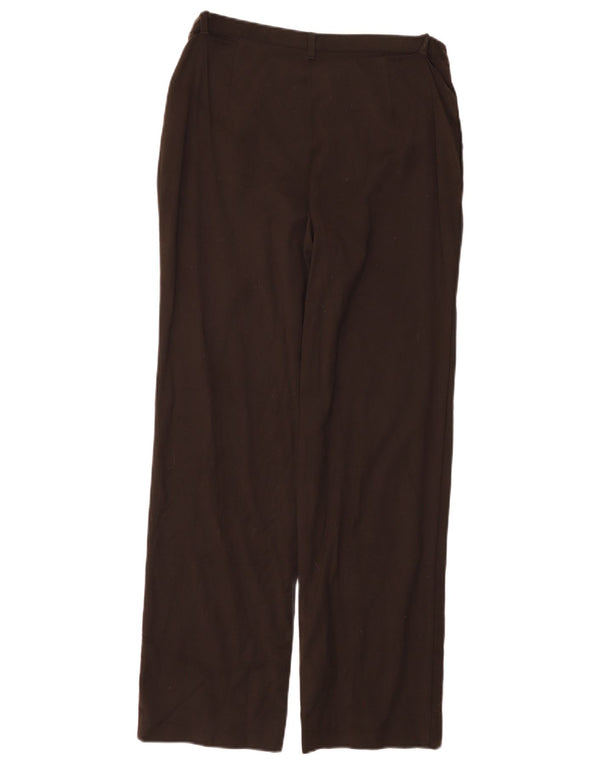 Benetton Womens High Waist Casual Trousers IT 46 Large W30 L30 Brown