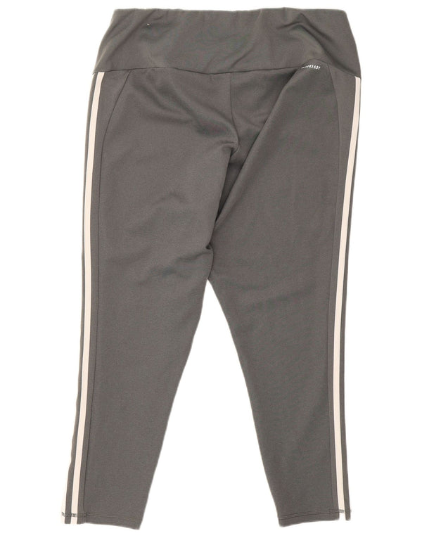 Adidas Womens Aeroready Crop Leggings UK 28/30 3XL  Grey Polyester