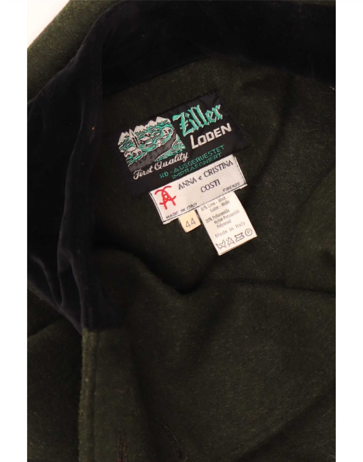 Anna E Cristina Womens Poncho Coat IT 44 Medium Green Colourblock