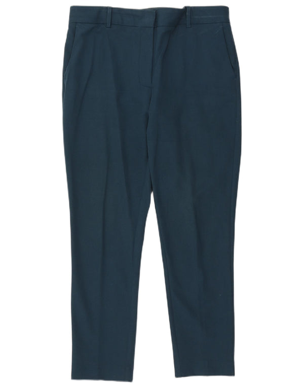 Marks & Spencer Womens High Waist Suit Trousers UK 14 Large W34 L27 Blue