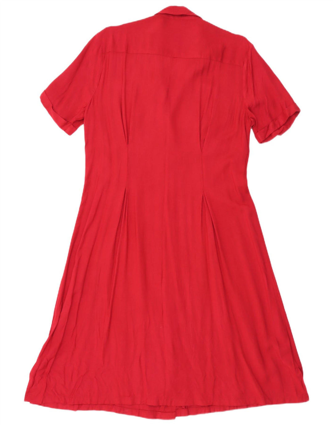 H&M Womens Short Sleeves Shirt Dress IT 42 Medium Red Rayon