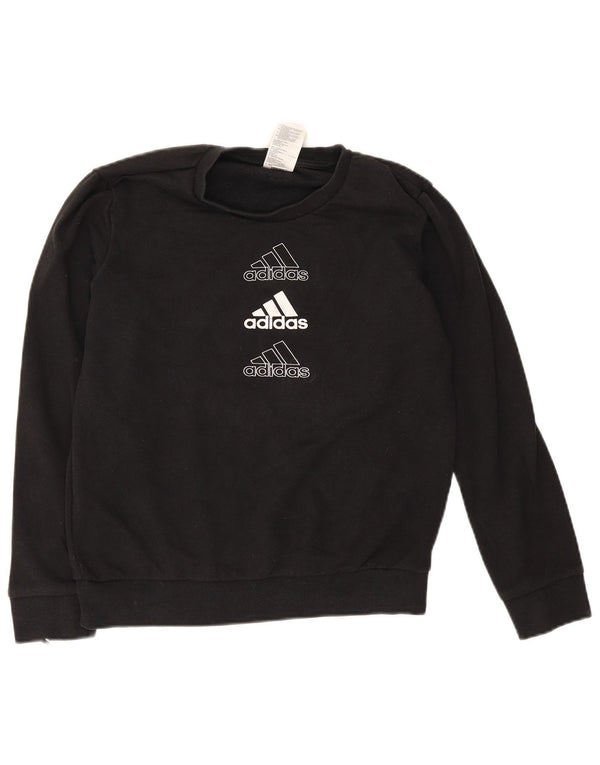 Adidas Womens Graphic Oversized Sweatshirt Jumper UK 8/10 Small Black