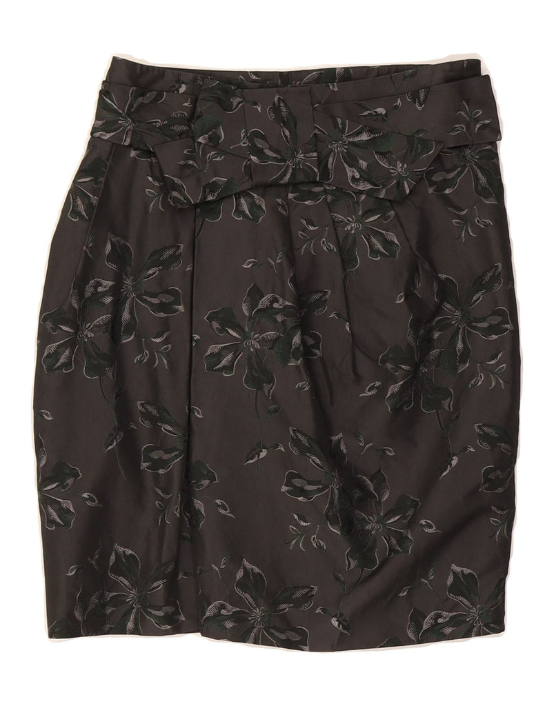 MARNI Womens Pencil Skirt EU 38 Medium W28 L20 Grey Floral Silk Vintage Marni and Second-Hand Marni from Messina Hembry 