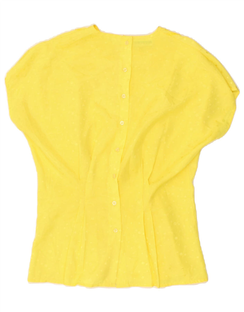 VINTAGE Womens Blouse Top IT 42 Medium Yellow Polyester Vintage Vintage and Second-Hand Vintage from Messina Hembry 