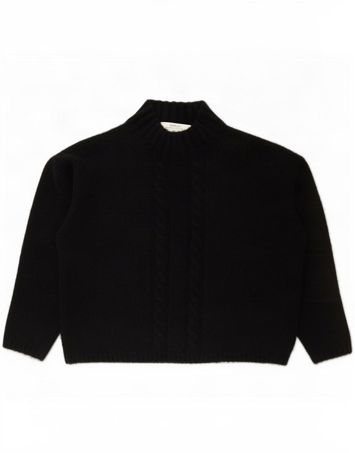 St. Bernard Womens Turtle Neck Jumper Sweater UK 14 Large Black Wool