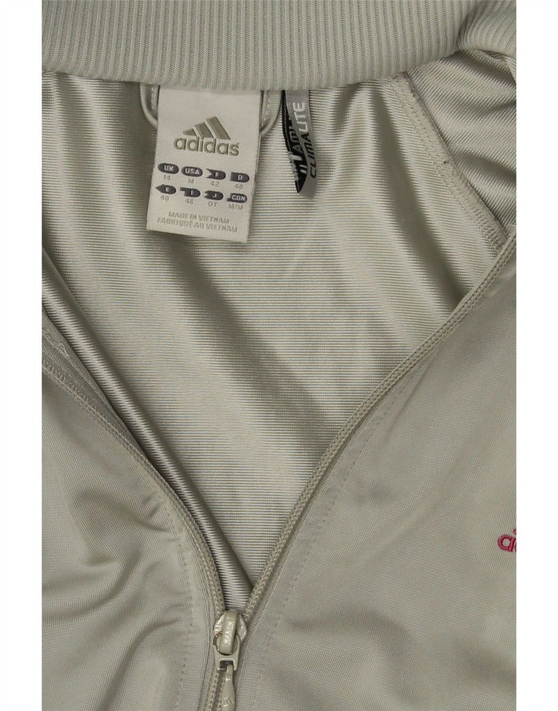 ADIDAS Womens Climalite Tracksuit Top Jacket UK 14 Medium Grey Polyester Vintage Adidas and Second-Hand Adidas from Messina Hembry 