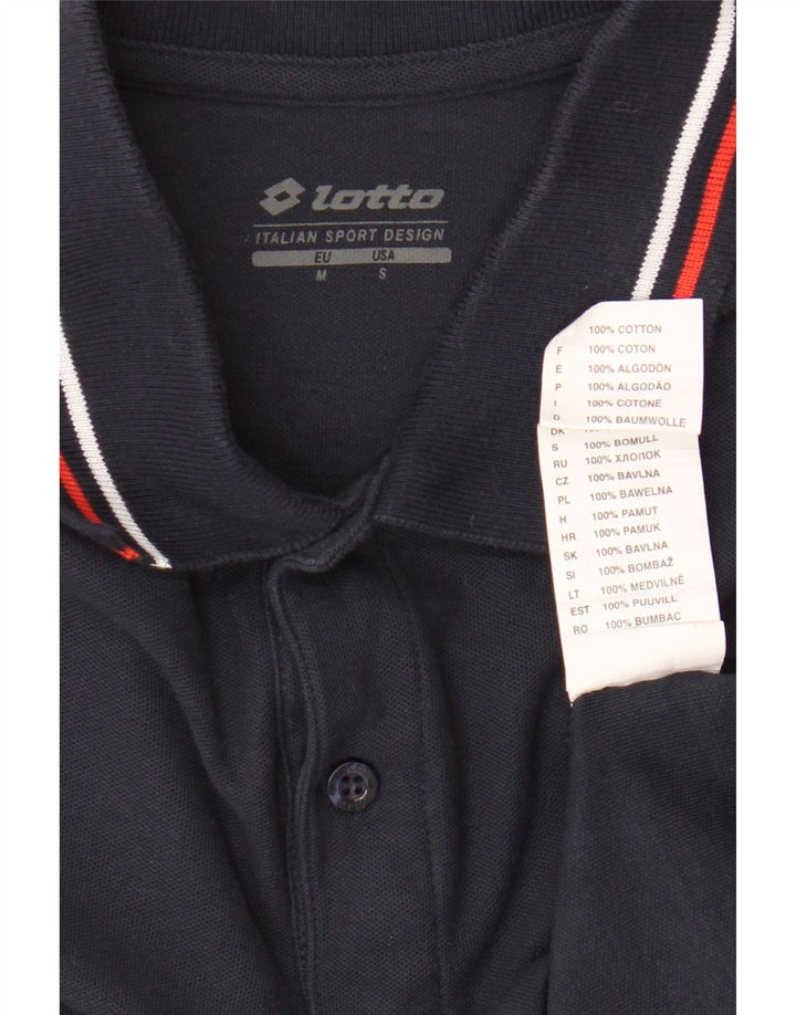Lotto Mens Polo Shirt Medium Navy Blue Cotton