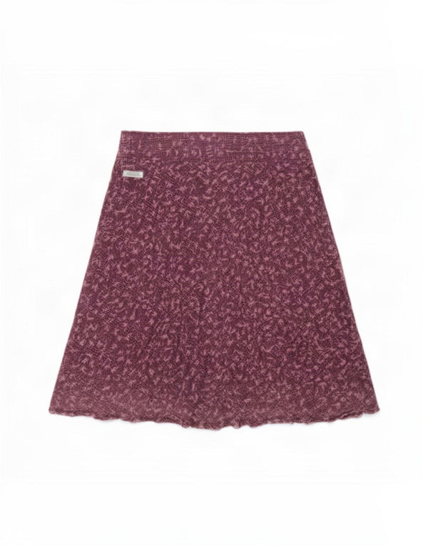 Marlboro Classics Womens A-Line Skirt EU 42 Large W32 Purple Check Wool