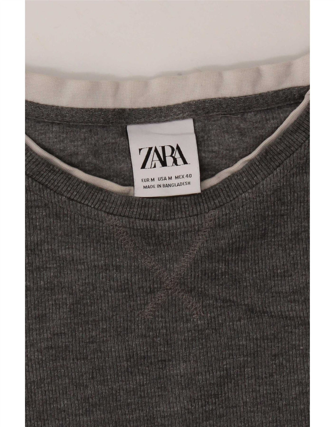 Zara Womens Top Long Sleeve UK 12 Medium Grey