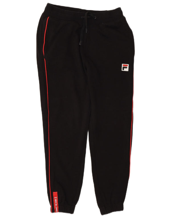 Fila Mens Tracksuit Trousers Joggers XS Black Striped Cotton
