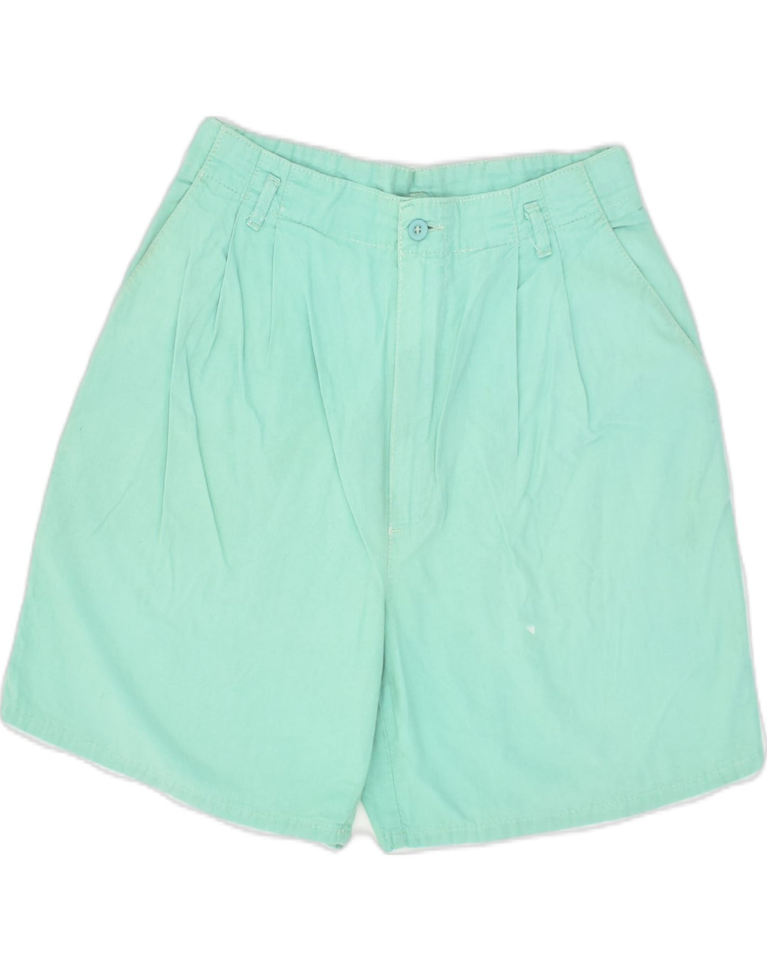 BENETTON Womens High Waist Pegged Casual Shorts W26 Small Green Cotton | Vintage Benetton | Thrift | Second-Hand Benetton | Used Clothing | Messina Hembry 