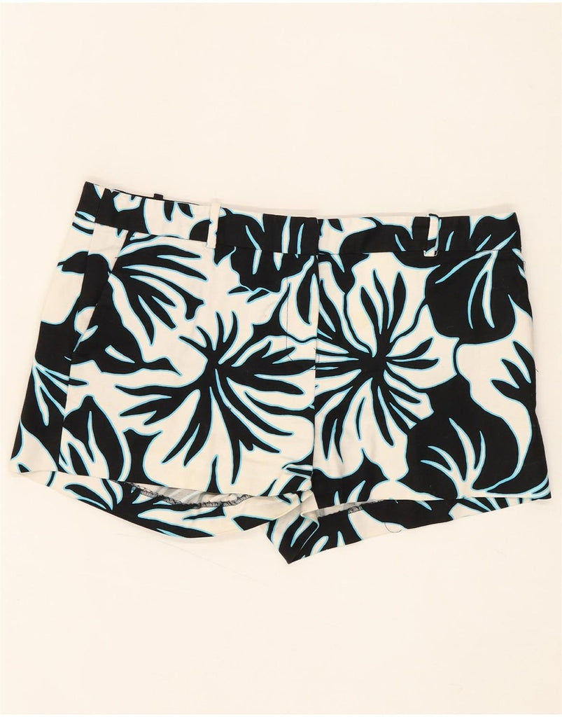 MICHAEL KORS Womens Chino Shorts US 10 Large W34  Black Floral Cotton Vintage Michael Kors and Second-Hand Michael Kors from Messina Hembry 