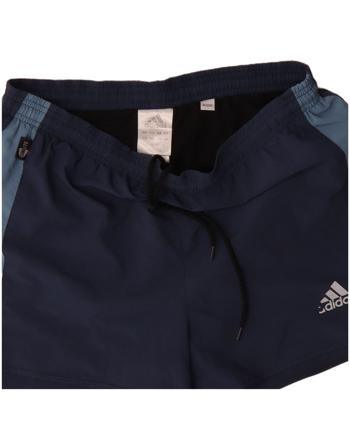 Adidas Mens Climalite Sport Shorts Medium Navy Blue Colourblock Polyester