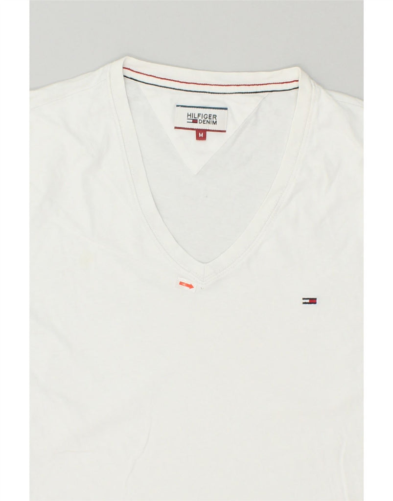 TOMMY HILFIGER Mens T-Shirt Top Medium White Cotton | Vintage Tommy Hilfiger | Thrift | Second-Hand Tommy Hilfiger | Used Clothing | Messina Hembry 