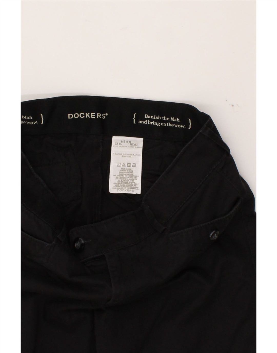 DOCKERS Womens Bootcut Casual Trousers US 6 Medium W30 L28 Black Cotton Vintage Dockers and Second-Hand Dockers from Messina Hembry 
