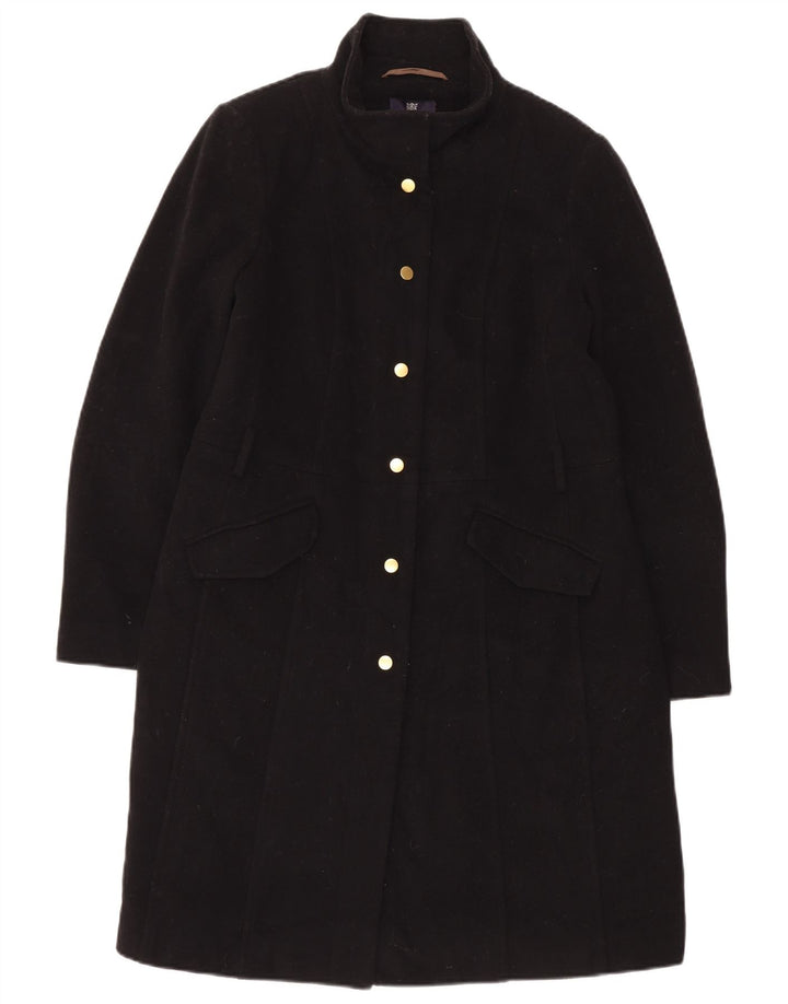 Marks & Spencer Womens Overcoat UK 14 Large Black Wool