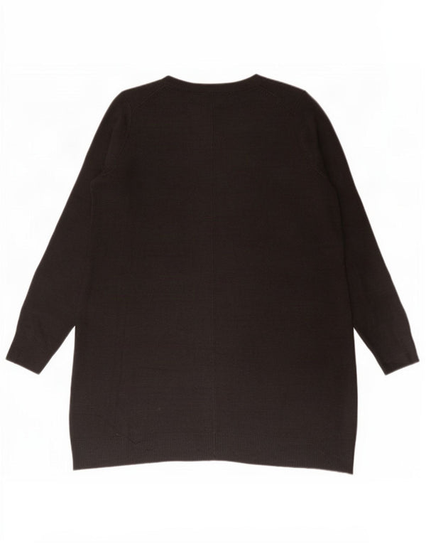 Marks & Spencer Womens V-Neck Jumper Sweater UK 10 Small Black Acrylic