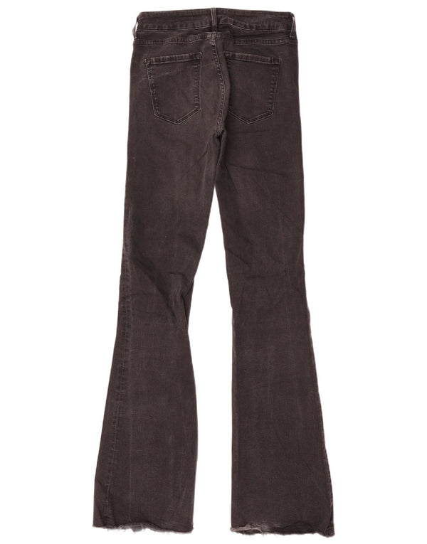 Zara Womens Medium Rise Flare Slim Jeans EU 38 Small W28 L34 Black