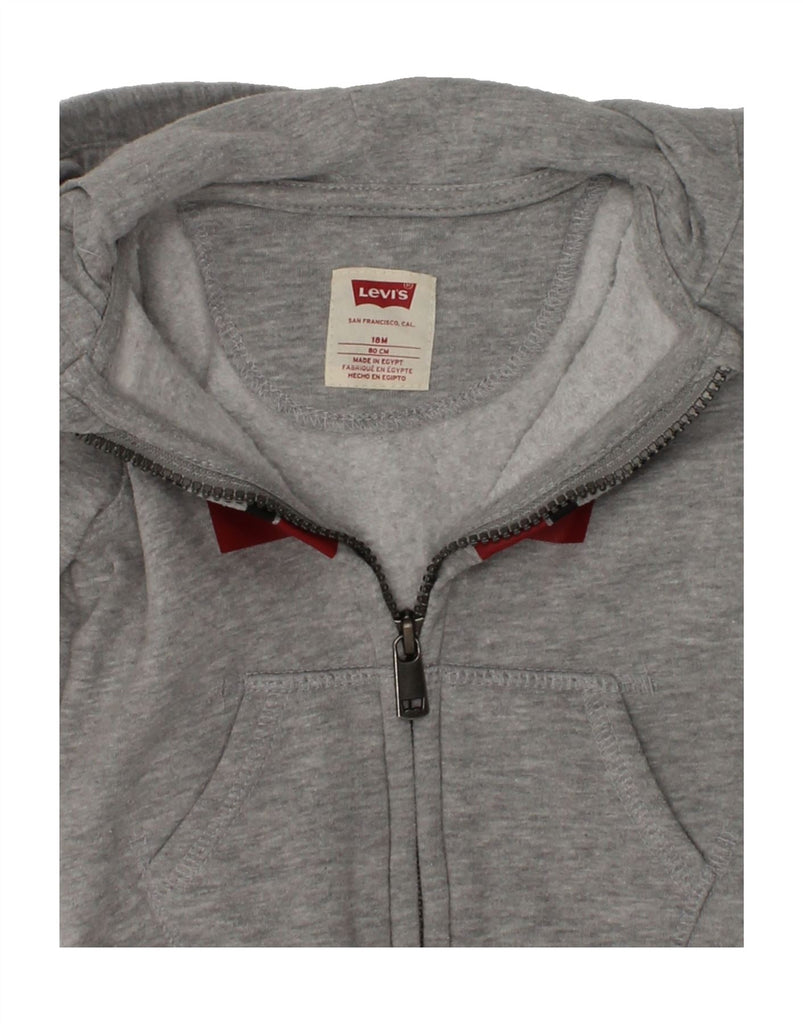 LEVI'S Baby Boys Graphic Zip Hoodie Sweater 12-18 Months Grey Cotton | Vintage Levi's | Thrift | Second-Hand Levi's | Used Clothing | Messina Hembry 