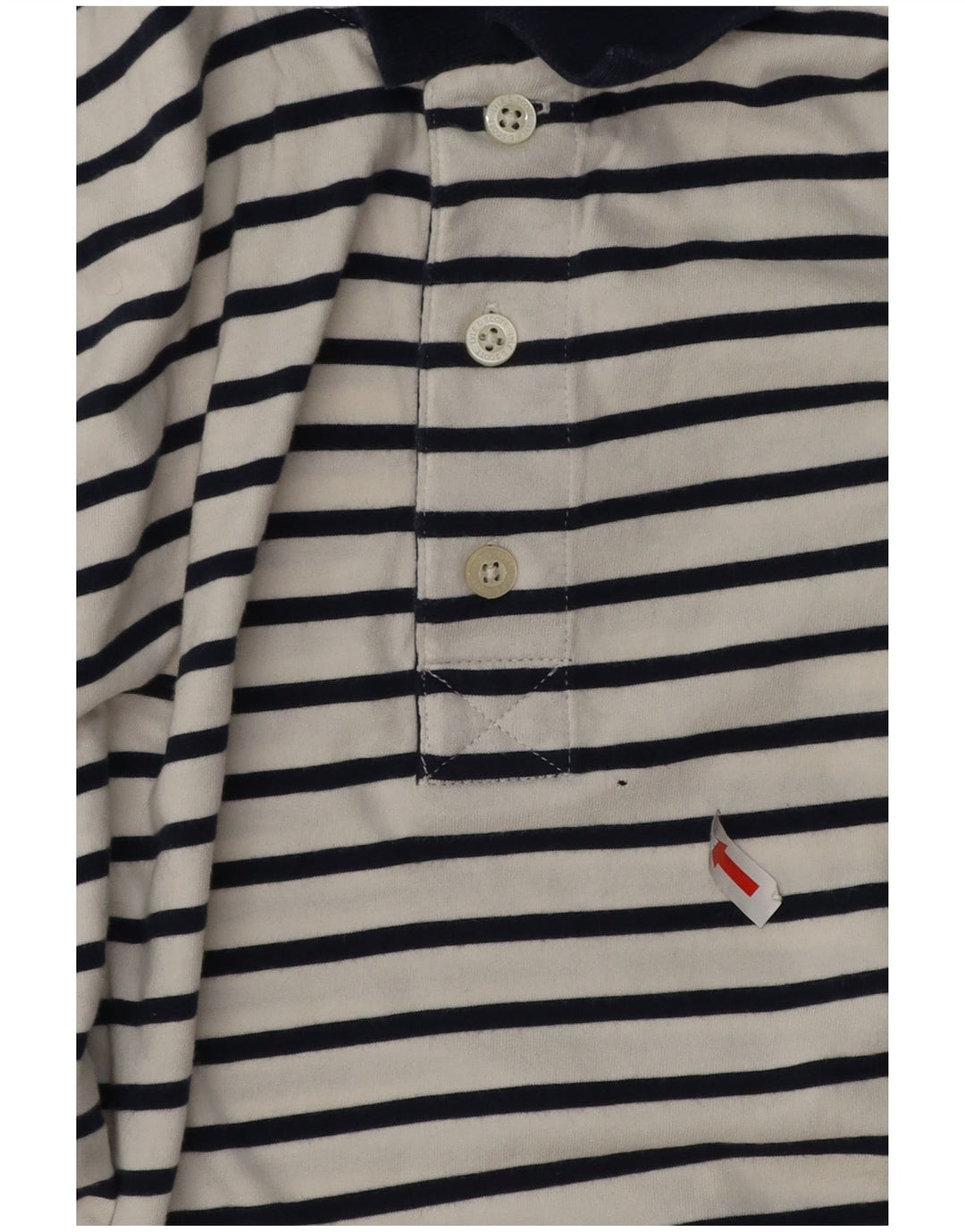 Lyle & Scott Mens Polo Shirt Large White Striped Cotton
