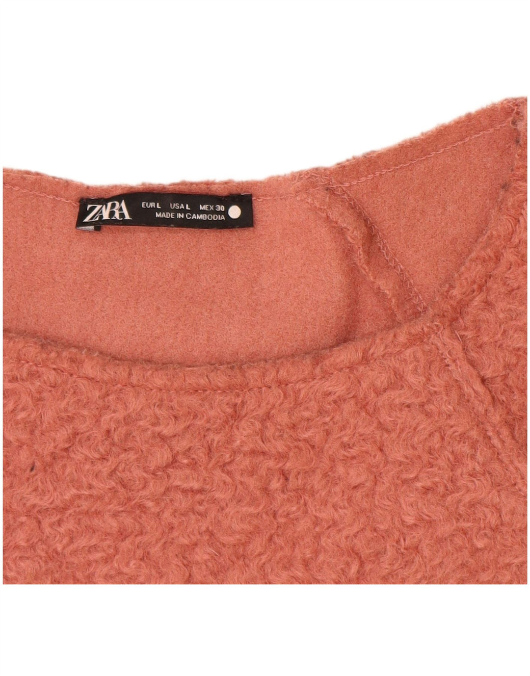 Zara Womens Oversized Boat Neck Jumper Sweater UK 16 Large Pink Polyester
