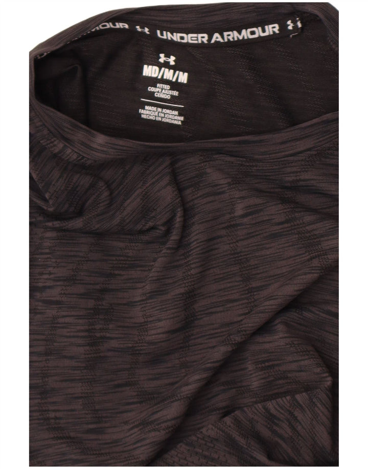 Under Armour Mens Fitted T-Shirt Top Medium Black Flecked
