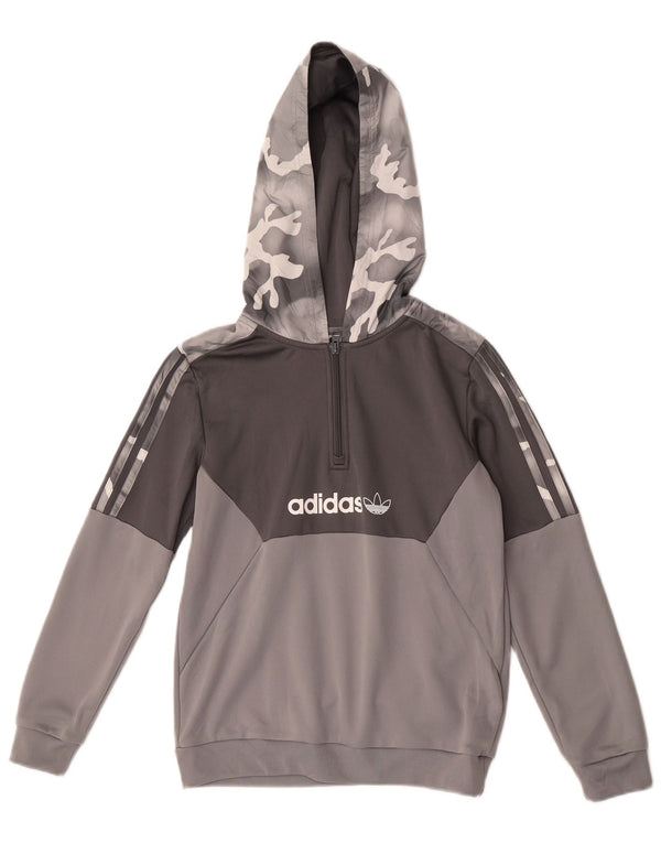 Adidas Boys Graphic Hoodie Jumper 11-12 Years Grey Camouflage Sports