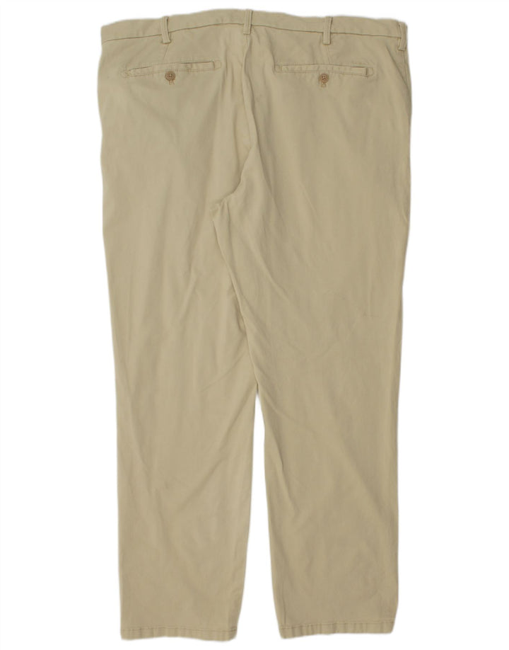 IZOD Mens Salt Water Straight Chino Trousers W40 L32 Beige Cotton