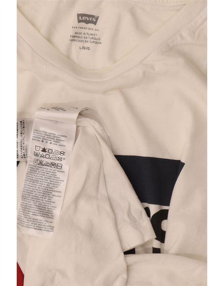 LEVI'S Mens Graphic T-Shirt Top Large White Cotton