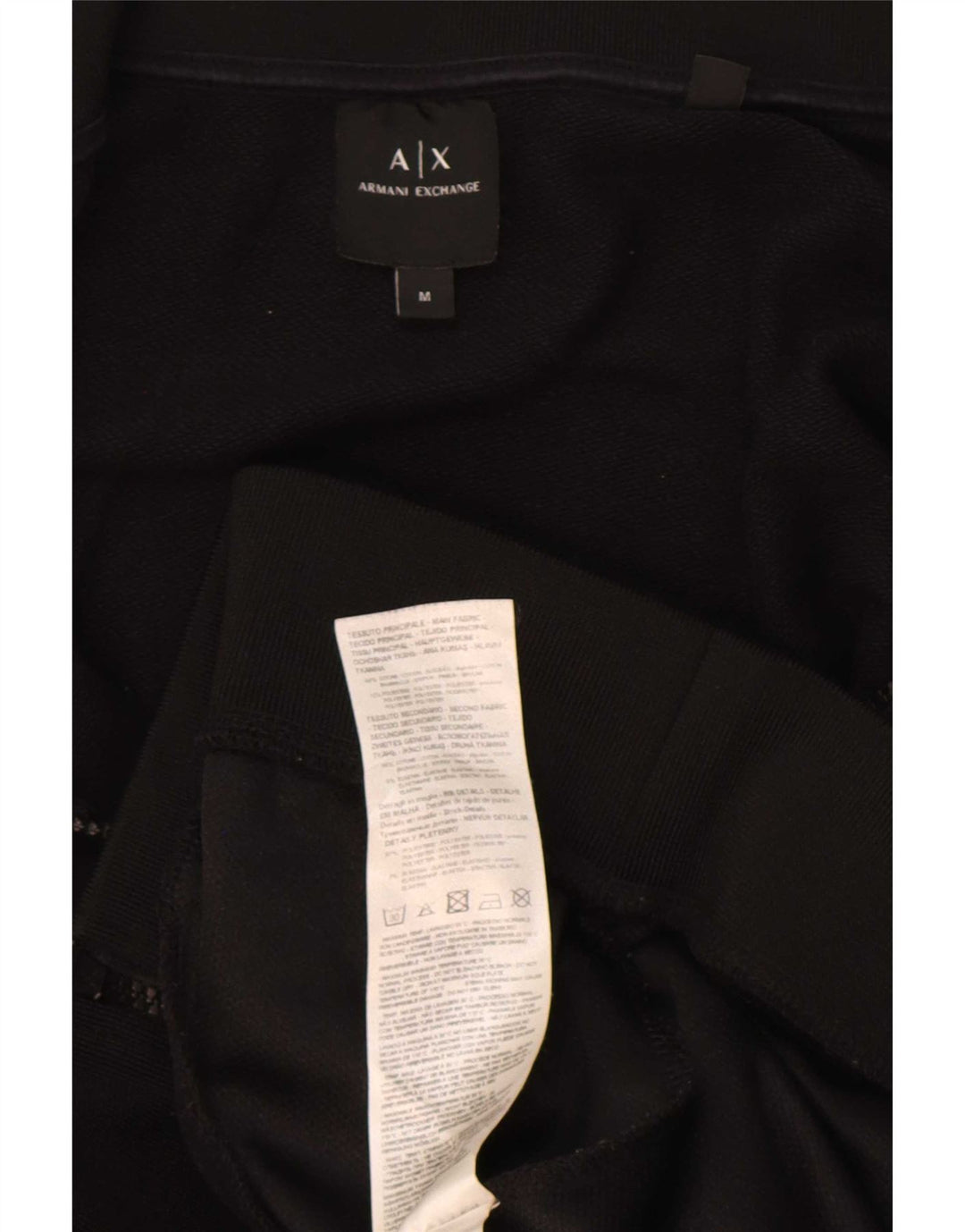 Armani Exchange Mens Graphic Tracksuit Top Jacket Medium Black Cotton
