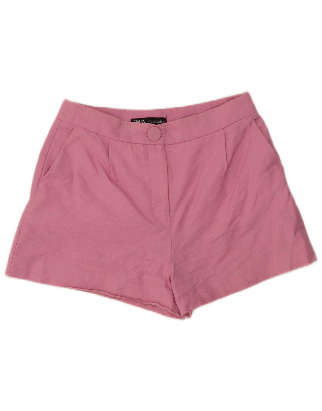 Zara Womens High Waist Hot Pants Medium W28  Pink Cotton