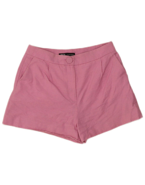 Zara Womens High Waist Hot Pants Medium W28  Pink Cotton