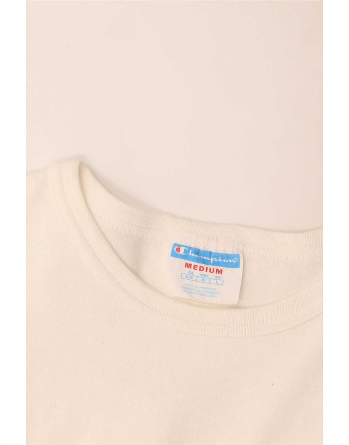 Champion Mens Graphic T-Shirt Top Medium White