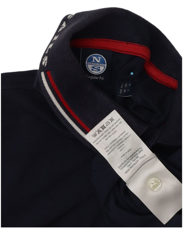 North Sails Mens Graphic Regular Fit Polo Shirt Small Navy Blue Cotton