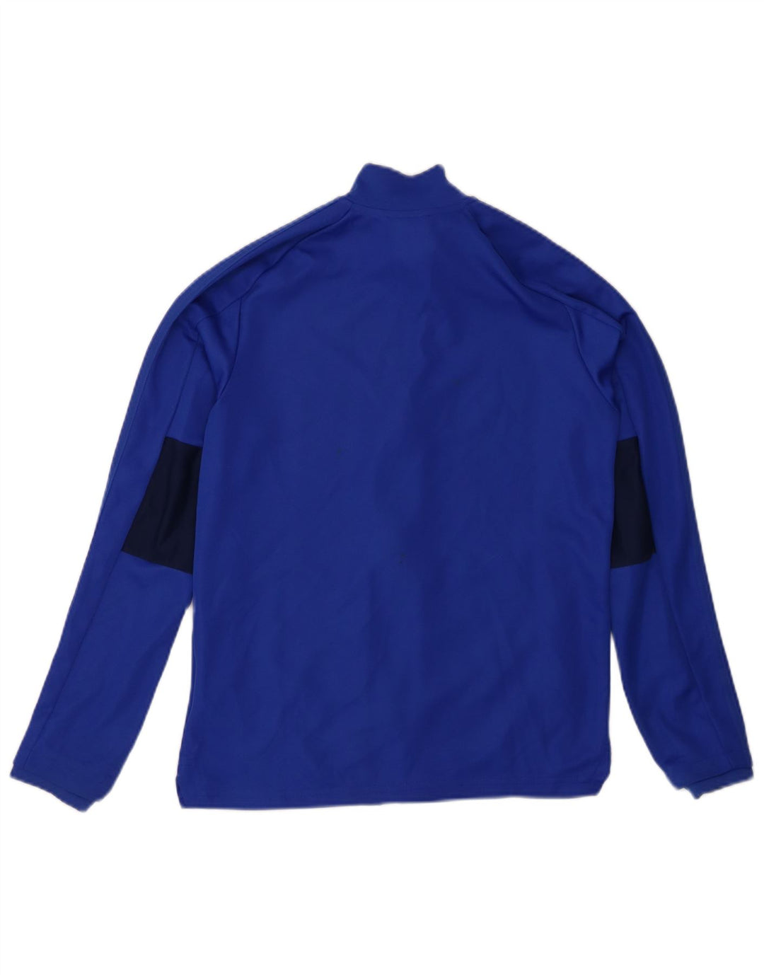 ADIDAS Boys Tracksuit Top Jacket 13-14 Years Blue Colourblock Polyester